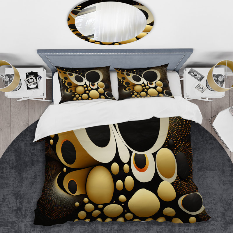 Ensemble de housse de couette en microfibre / polyester Golden Circular Universe II Bedding