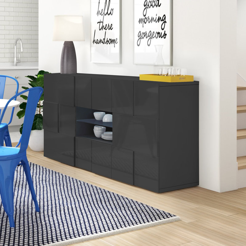 Bailee 181cm Sideboard, Gloss/Dark Grey