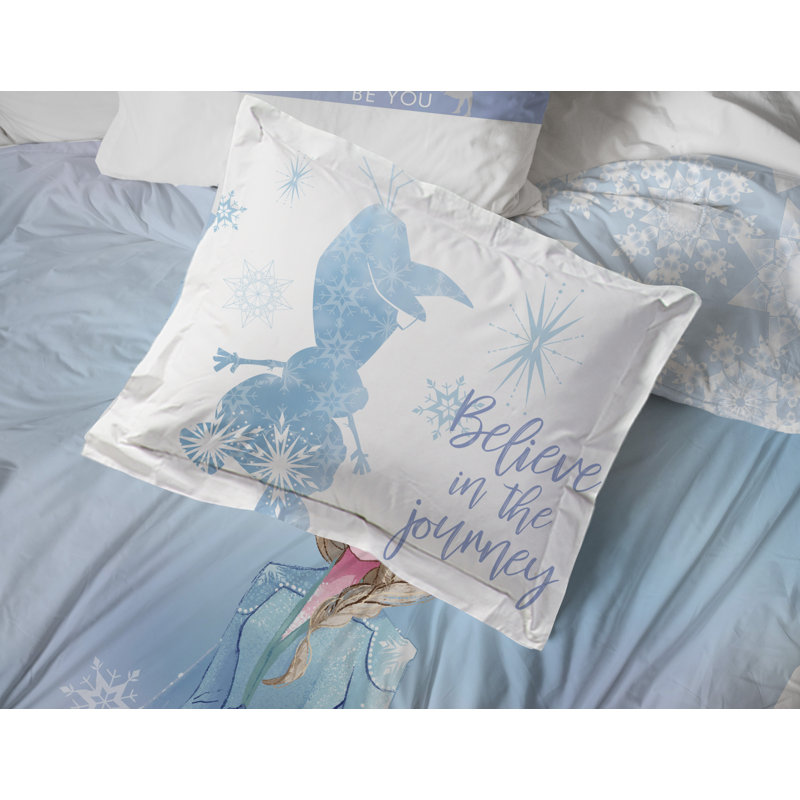 Ensemble d'édredon réversible en microfibre bleu / blanc 5 pièces Frozen, Édredon simple + 5 pièces supplémentaires
