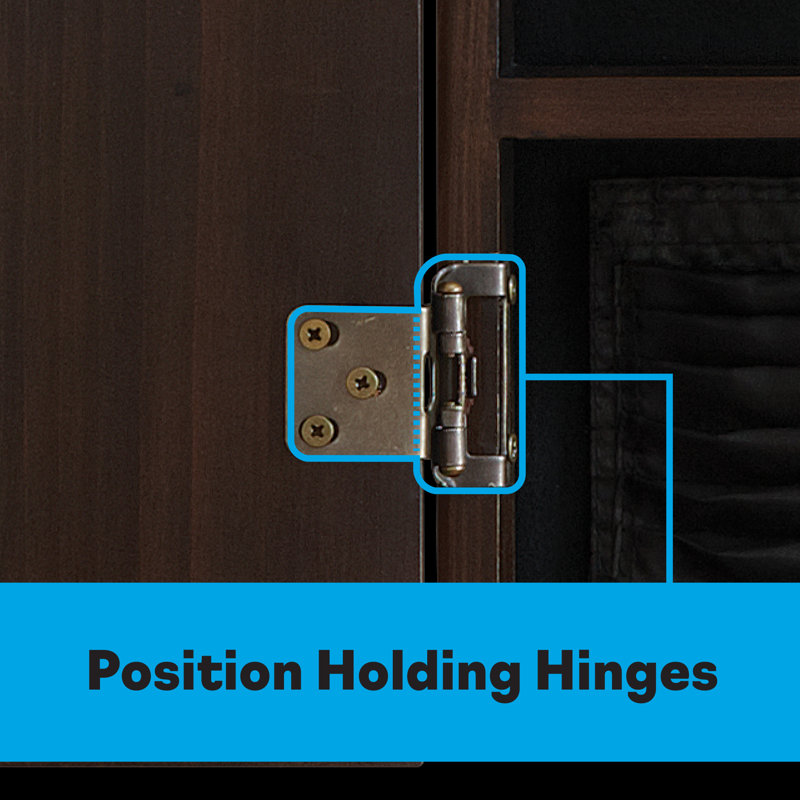 Espresso Finish Solid Pine Dartboard Cabinet with Bronze Hinges