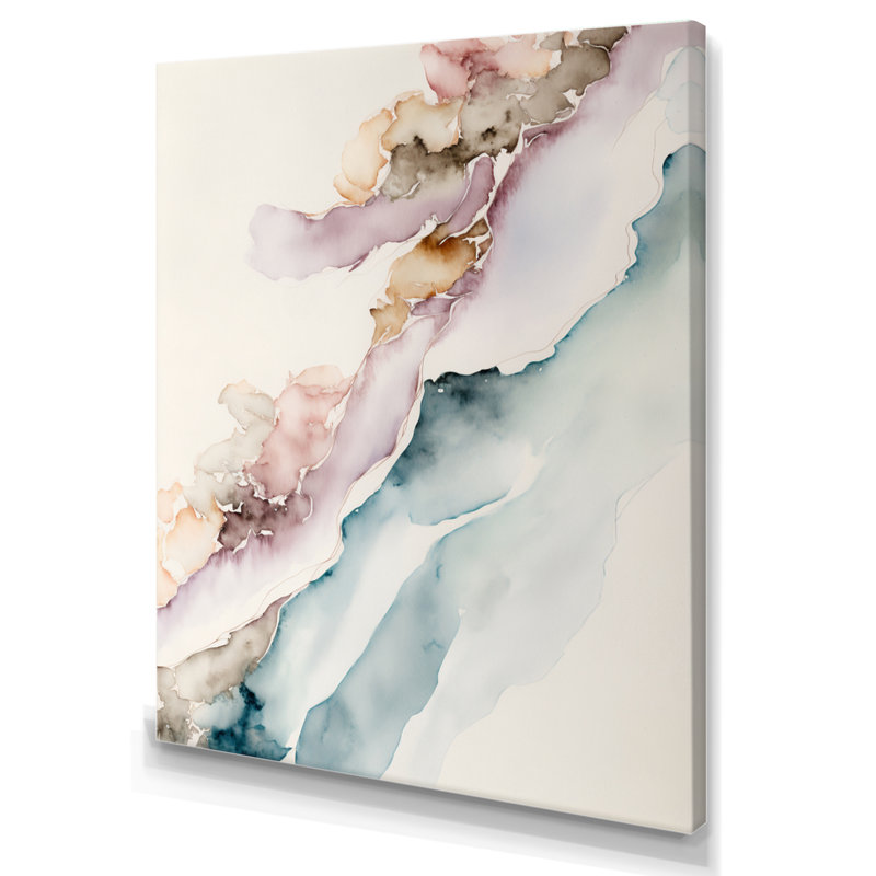 «Mystery Of The Waves In Elevated Blush V», reproduction sur toile, H 20 po x l 12 po x P 1 po, Toile tendue