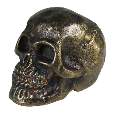 Crâne en fonte de métal, bronze