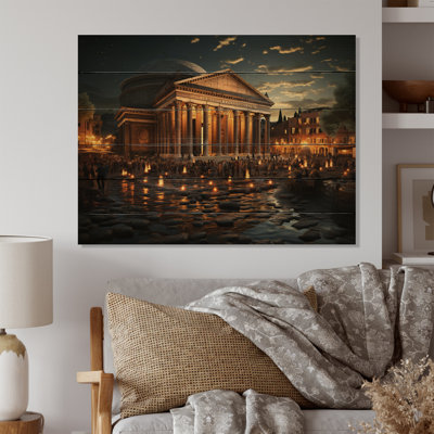 Italie, Panthéon de Rome, impression sur bois