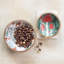 Enameled Mango Wood Bowls With Woodland Flora/Fauna Pattern