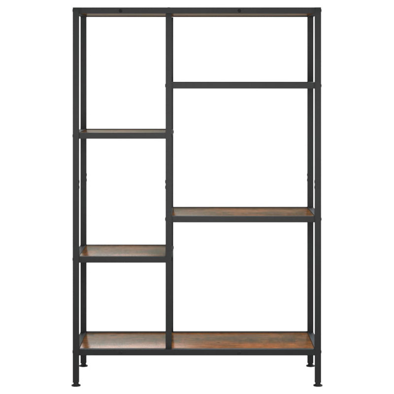 Bibliothèque Oringas, (6 tablettes) H 47 po x l 32 po x P 12 po, Brun foncé / noir