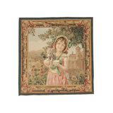Hand-Knotted High-Quality Beige, Green, and Light Blue Area Rug