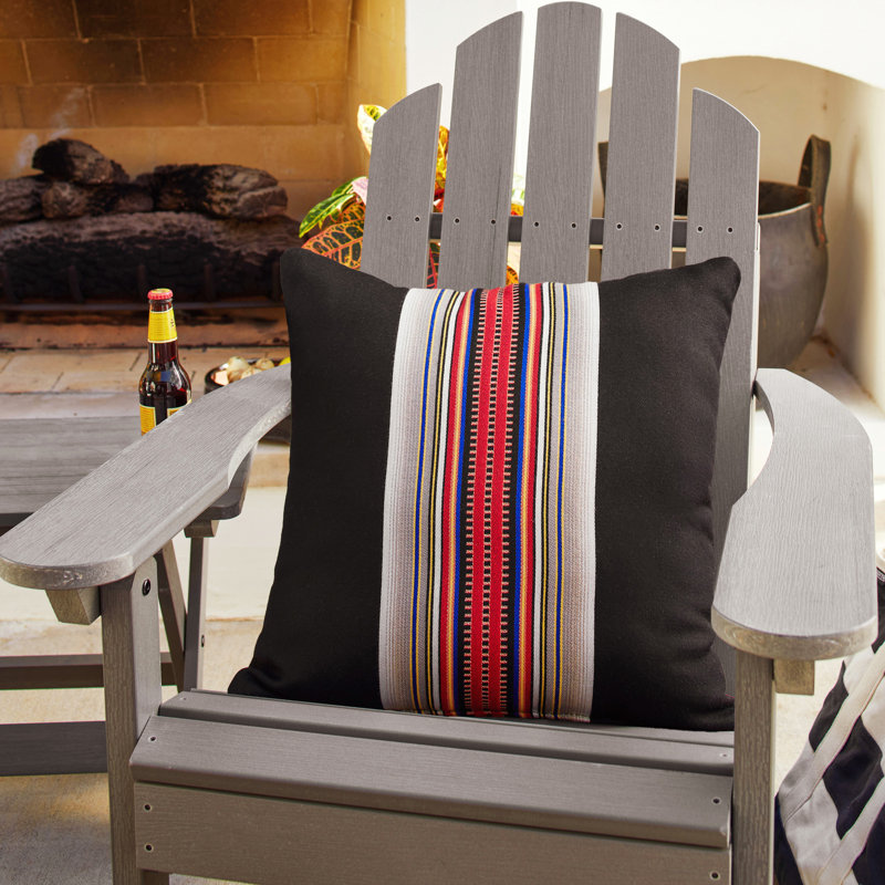 Coussin réversible, H 22 po x l 22 po, Noir / rouge