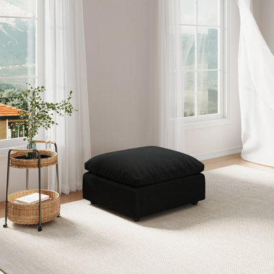 Nyiesha 28.4'' Upholstered Sofa, Cloud Sofa Ottoman for Living Room Office Apartment
