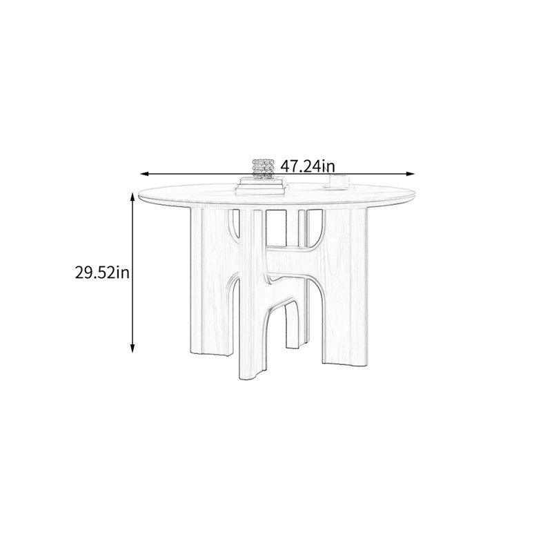 Table de salle à manger Quacy, L 47,24 po x L 47,24 po