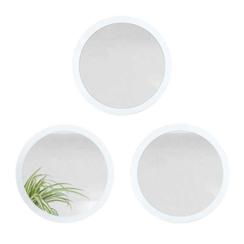 Colver Flat Mirror Set, White Matte