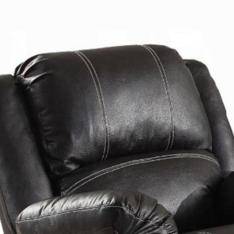 Fauteuil inclinable en cuir synthétique, Similicuir noir