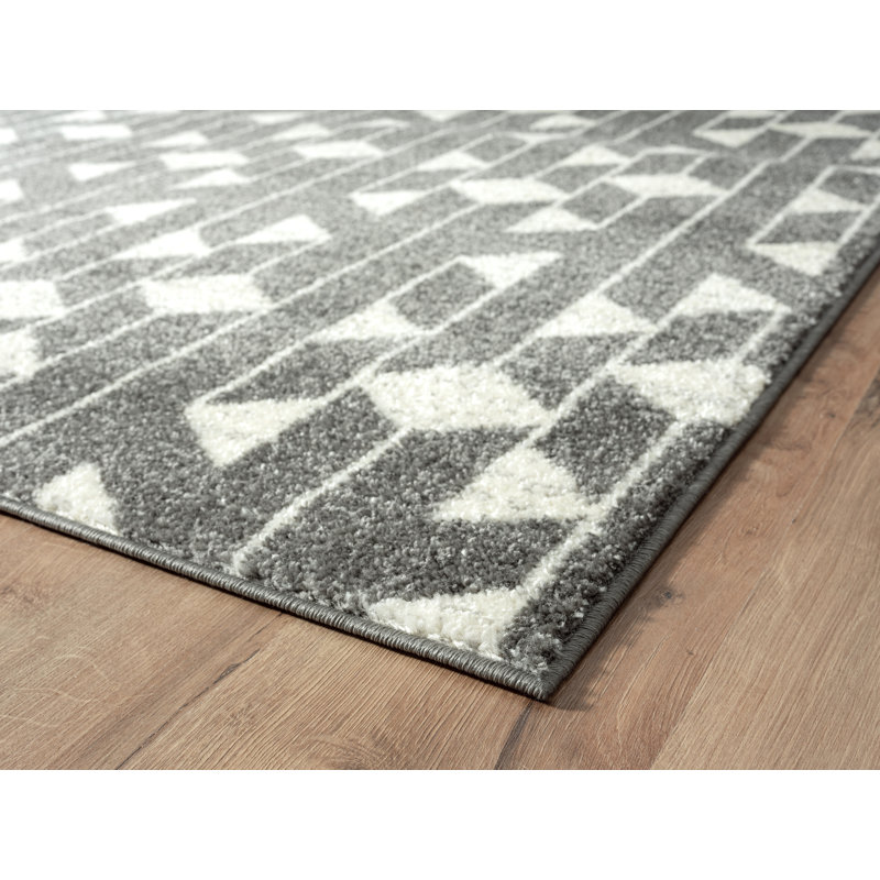 Tapis contemporain ivoire et gris Tidaholm Carlisia CAS300A, Rectangle 5 pi 3 po x 7 pi 6 po