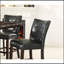 Ensemble de 2 chaises hautes capitonnées modernes en similicuir noir