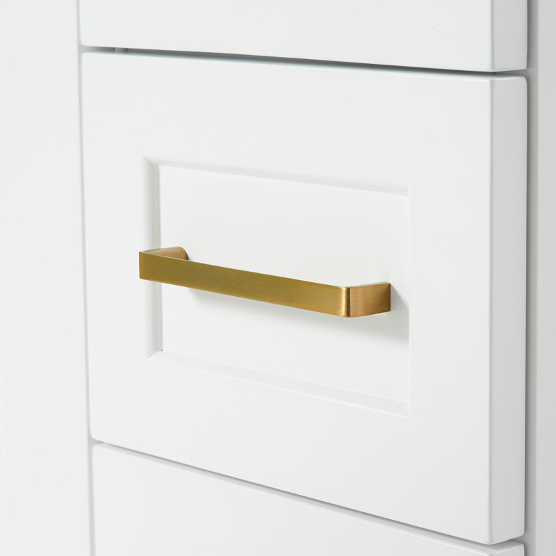 37 IN.  Single Bathroom Vanity, White, Rectangular, Left