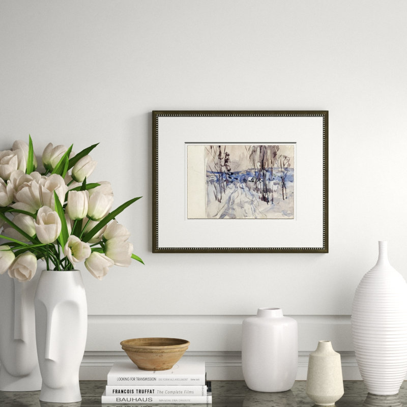 Abstract Giclee Print by Soicher Marin Archives, Brown, Ivory, 17" H x 21" W x 1.25" D