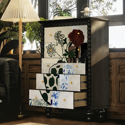 Commode d'entrée Mid-Century en bois massif