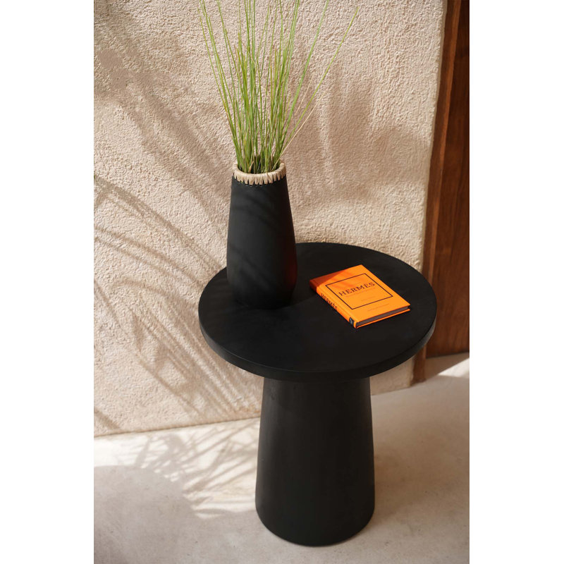 Nellda Solid Wood End Table, Black