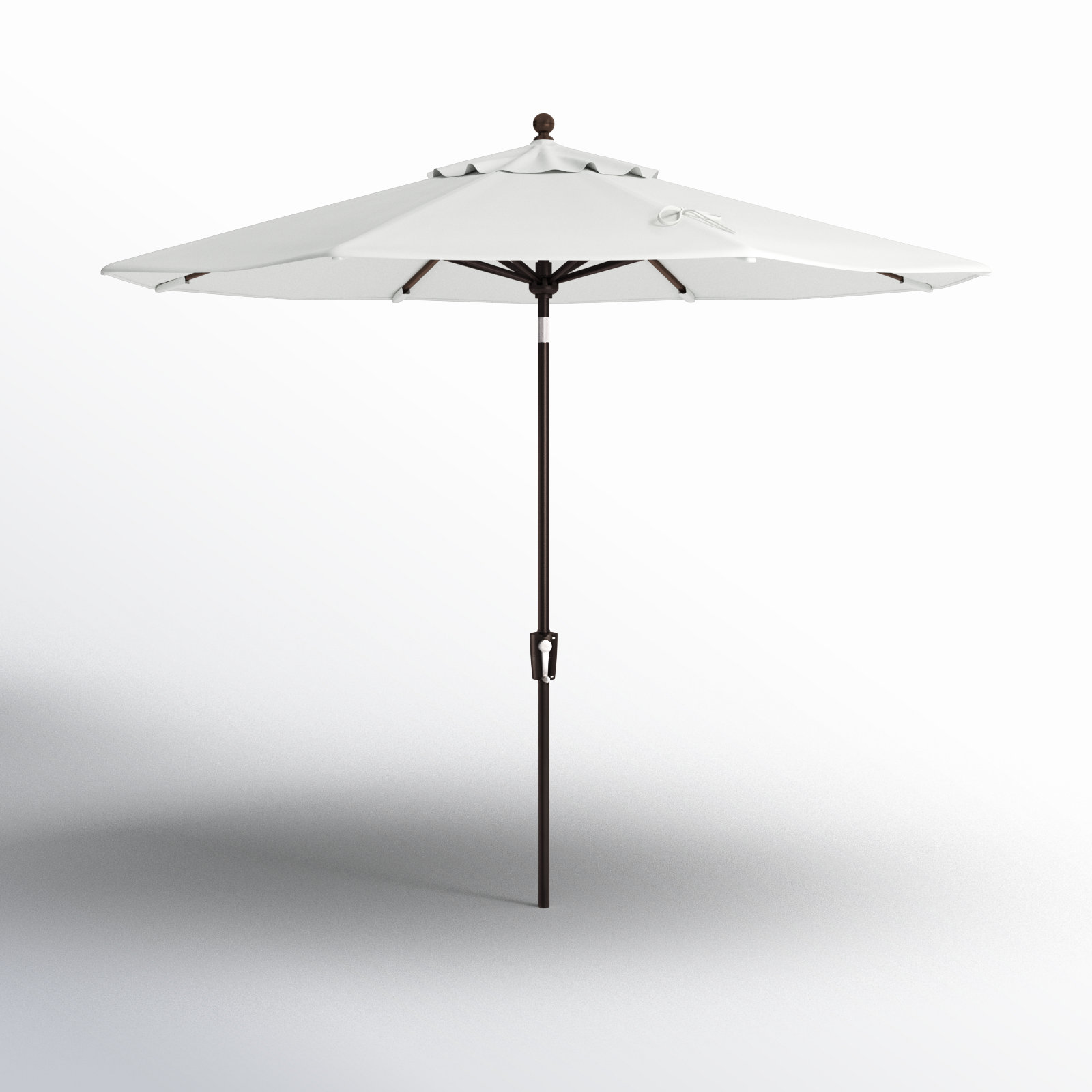 Canela 108'' Market Olefin Umbrella, White Sunbrella®, Black
