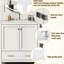 Meuble-lavabo de 30 po avec lavabo simple, portes à fermeture douce, 2 portes et 1 armoire à tiroirs, structure en bois massif, unité de rangement multifonctionnelle en céramique blanche, meuble-lavabo, + fabrication, tiroir, pour un
