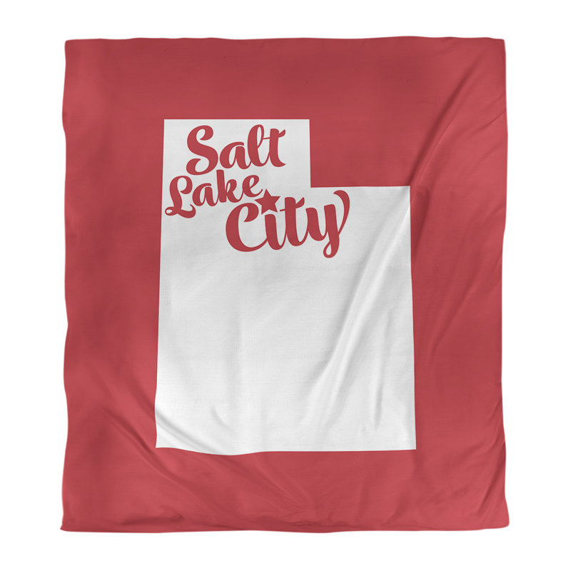 Housse de couette réversible simple Salt Lake City Utah, Microfibre, Housse de couette simple TG, Rouge