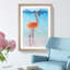 Lone Flamingo in Abstract - Picture Frame Graphic Art Print-55761356-55761361
