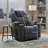 Gray Polyester Electric Height-Adjustable Recliner, 350 Lbs Weight Capacity, Heavy-Duty Motion Mechanism, 8-Point Vibration Massage + Lumbar Heating, USB/Type-C Interface, Stainless Steel Cup Holder.-1867368776