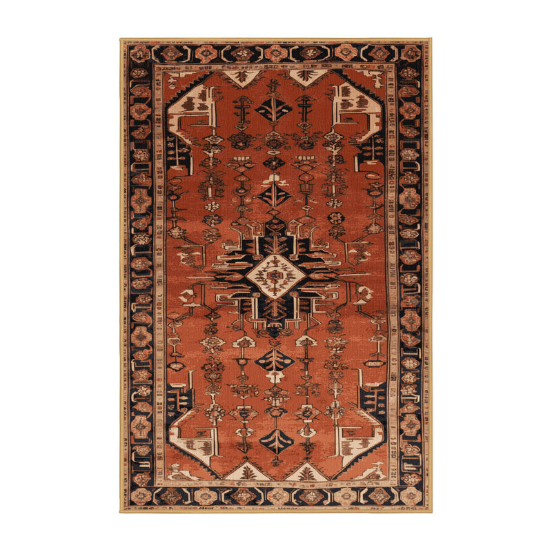 Tapis brun lavable à la machine, Rectangulaire 7 pi x 10 pi