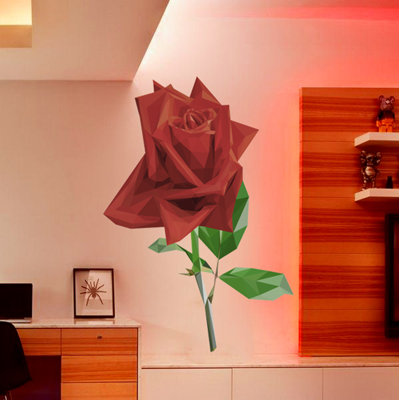 Décalcomanie murale rose polygonale