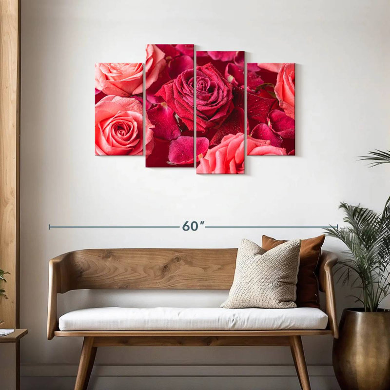 Harnek Dewy roses roses, H 27 po x l 43 po