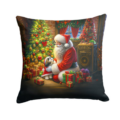 Coussin Shih Tzu and Santa Claus