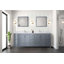 Meuble-lavabo double avec portes et tiroirs
