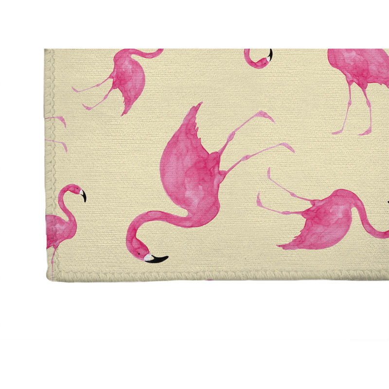 Tapis d'extérieur Summer Flamingo, Tapis de couloir 2 pi 6 po x 8 pi