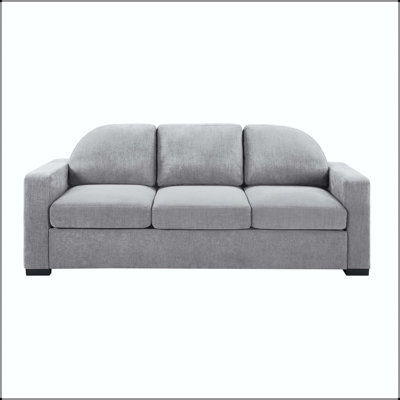 84.7" Curved Backrest 3-Seater Sofa with Chenille Fabric and Pocket Springs