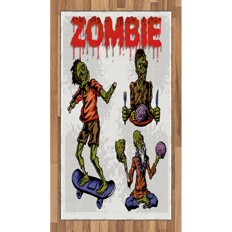 Zombie High Density Long Fiber Poly Threads Decorative Area Rug Carpet, Rectangle 2'7" x 5'