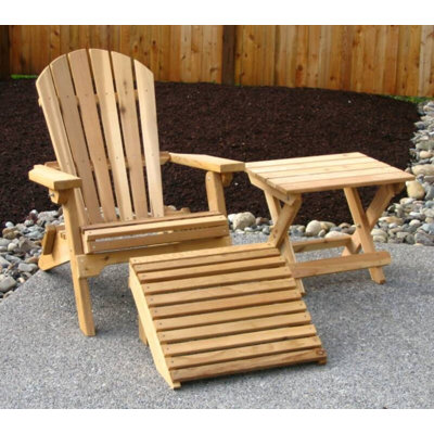 Cedar Folding Adirondack with Ottoman, Amish-made