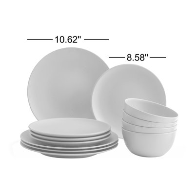 Bryce 12 Piece Melamine Dinnerware Set, Service for 4