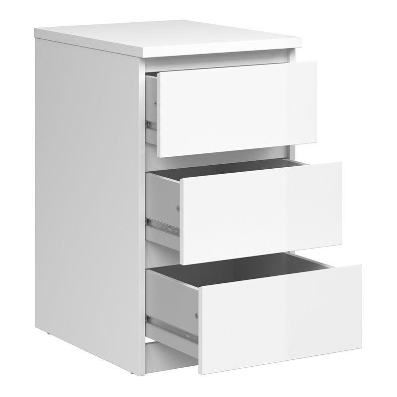 Caton Manufactured Wood Bedside Table, White High Gloss