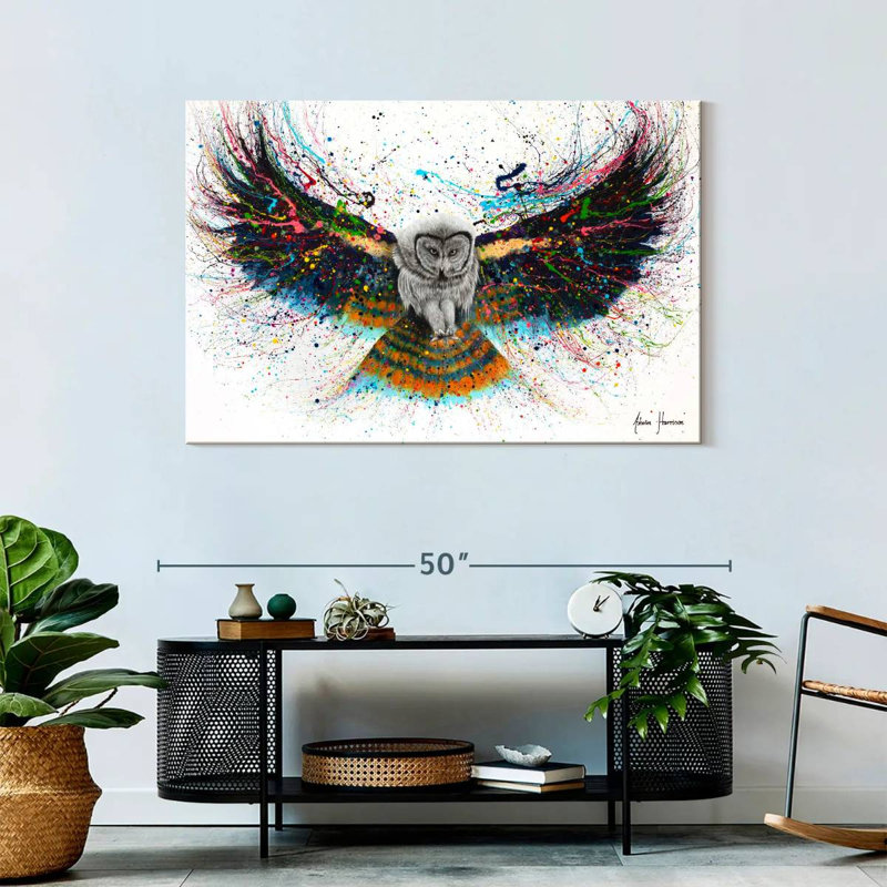 Brampt Hypnotic Twilight Owl, 30" H x 45" W