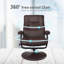 81.28cm Wide Faux Leather Swivel Ergonomic Recliner-490283425