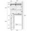 Armoire de rangement de salle de bain au-dessus de la toilette avec porte coulissante, organisateur compact de 7,5 po de profondeur avec tablettes à 3 niveaux et porte-papier hygiénique