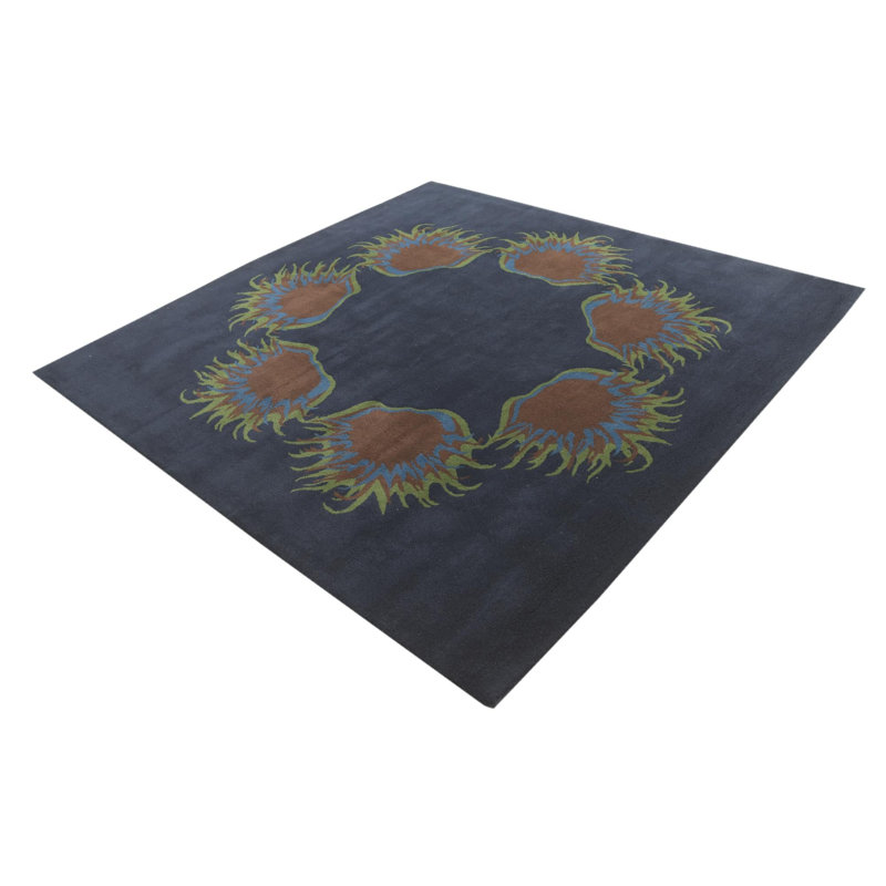 Tapis carré bleu marine Orlando