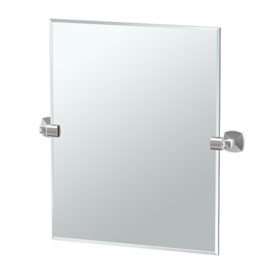 Jewel Modern Frameless Rectangle Bathroom Vanity Mirror | Pivoting and Beveled Edge