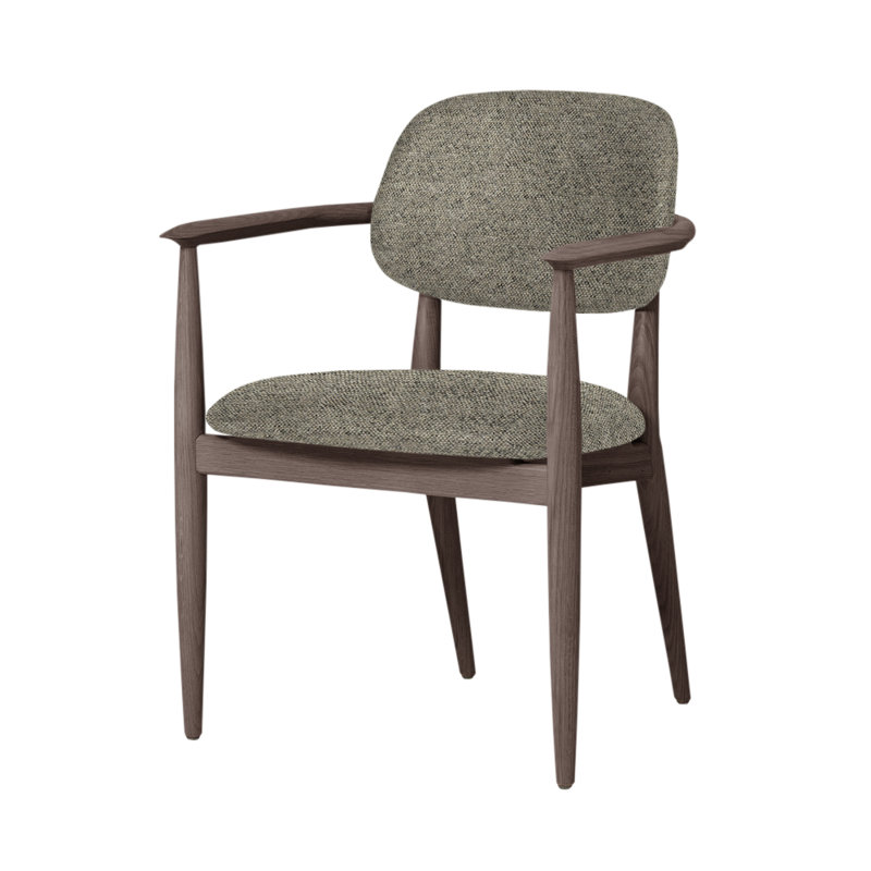 Chaise Slow de Space Copenhagen, Noyer à finition savonnée, Mélange sieste 111