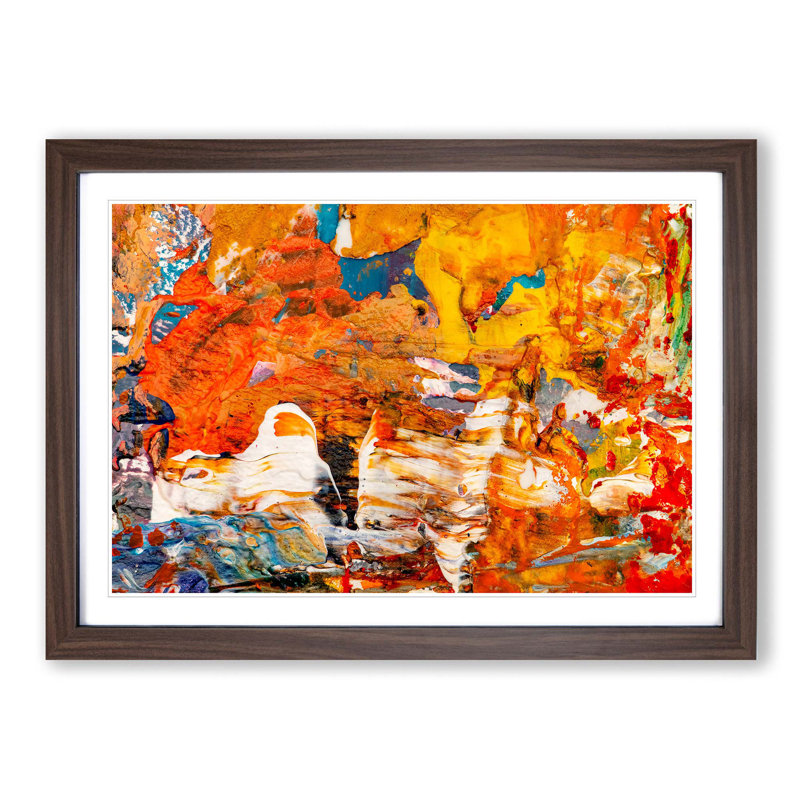 Abstract Art Painting Vol.416 by S.Johnson - Picture Frame Painting Print, Walnut Framed, 27cm H x 36cm W x 2cm D