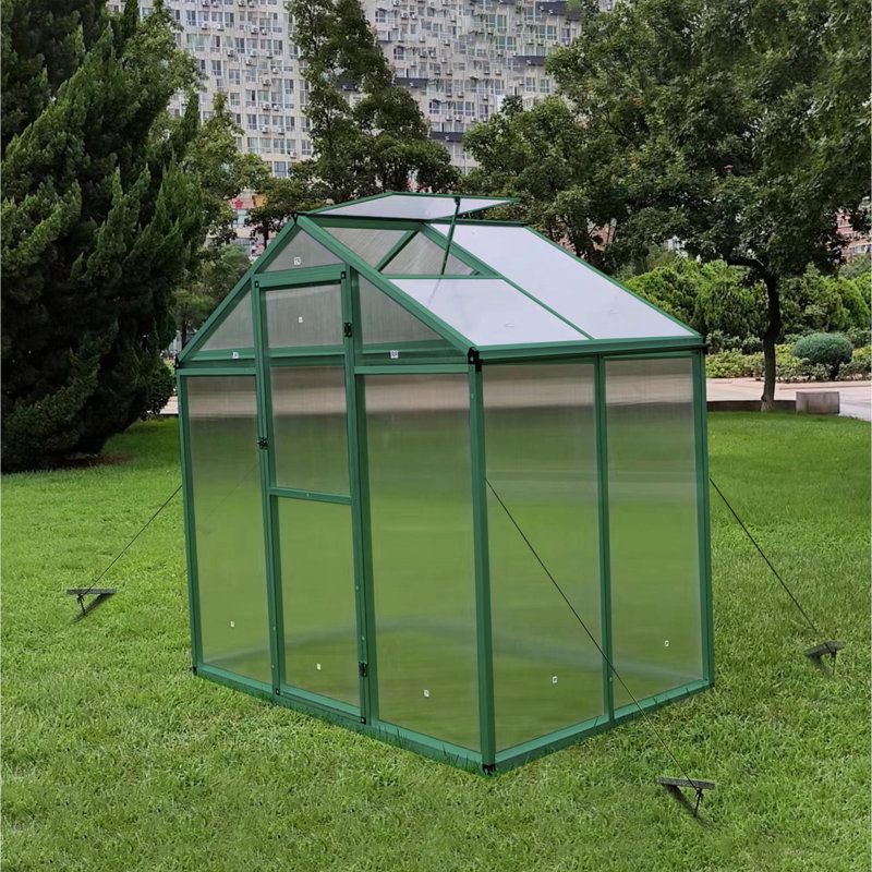 Serre en aluminium robuste de 6 pi x 4 pi - Polycarbonate pour une utilisation en toute saison