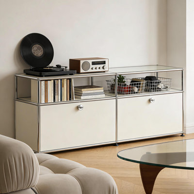 Modular Metal Office Storage Cabinet With Adjustable Shelves And Doors, Bookcase, Storage Bedside Table, File Cabinet