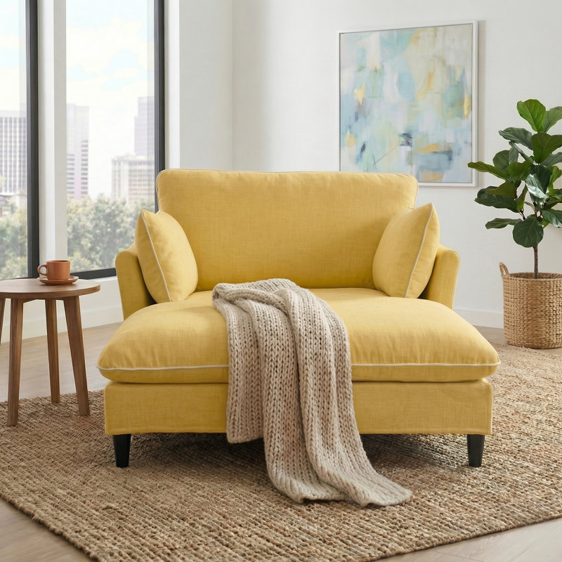 Chaise longue avec coussins, Yellow