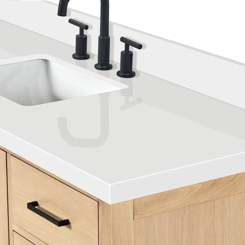 Cambridge 61'' W Single Vanity, Oak, Rectangular