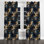 Motif de marbre bleu minuit et doré à motif floral II - rideau à œillets en velours de marbre abstrait - 1 panneau