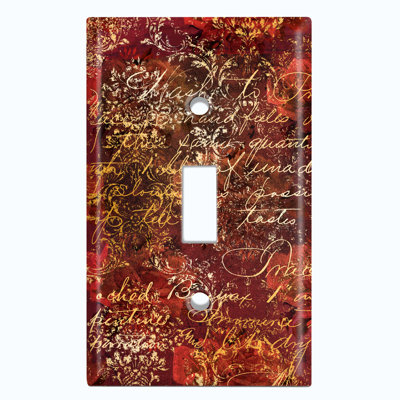 Plaque d'interrupteur en métal (prise d'écriture de lettre rose rouge - simple basculement)